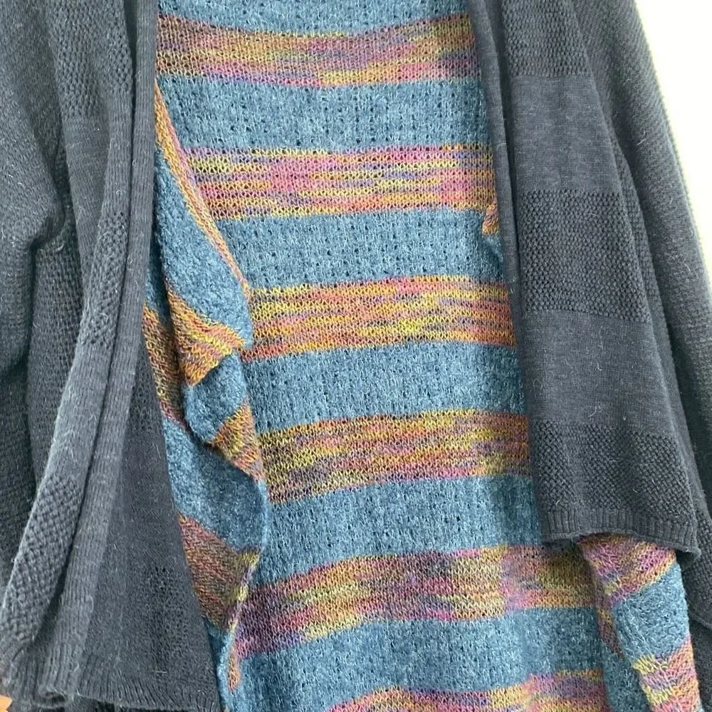 Anthropologie Fiets‎ Voor Long Waterfall Open Front Cardigan Alpaca Wool Navy S